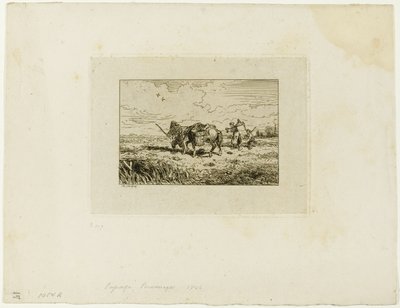 Atravessando a ponte de Charles Emile Jacque