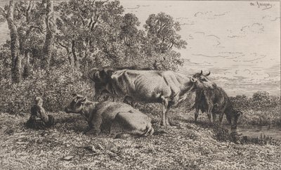 Vacas holandesas, 1864. de Charles Emile Jacque