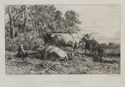 vacas holandesas de Charles Emile Jacque