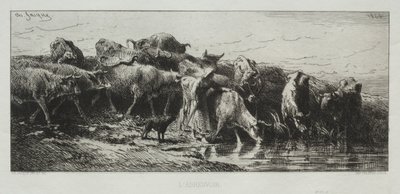 LAbreuvoir, 1866. de Charles Emile Jacque