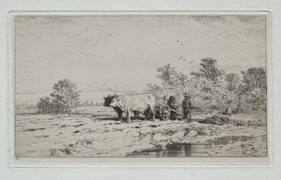 paisagem, trabalhadores de Charles Emile Jacque