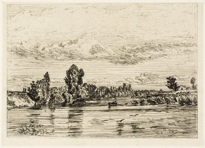 Paisagem perto de Asnières de Charles Emile Jacque