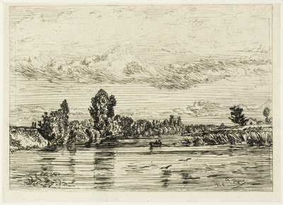 Paisagem perto de Asnières de Charles Emile Jacque