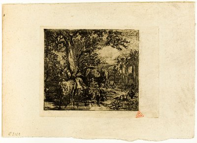 Paisagem com animais de Charles Emile Jacque