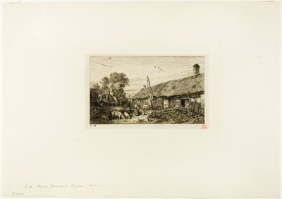 Paisagem com casa de camponês de Charles Emile Jacque