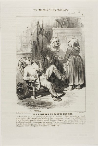 Remédios para mulheres idosas (placa 6) de Charles Emile Jacque