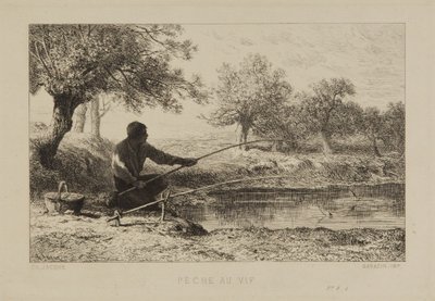 Pesca com isco vivo de Charles Emile Jacque