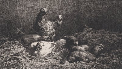 Galinhas, 1867. de Charles Emile Jacque