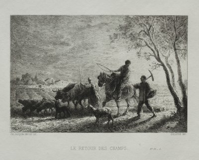 Retornando dos campos. de Charles Emile Jacque