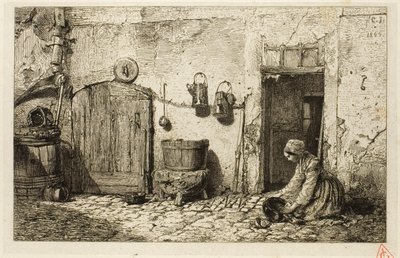 empregada de cozinha de Charles Emile Jacque