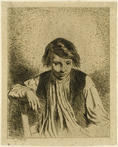 Menino sentado de Charles Emile Jacque