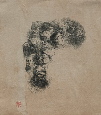 Estudo de Chefes. de Charles Emile Jacque