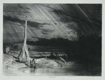 O Pescador, Tempo Chuvoso de Charles Emile Jacque