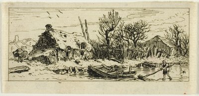 A Lagoa Congelada, prato pequeno de Charles Emile Jacque