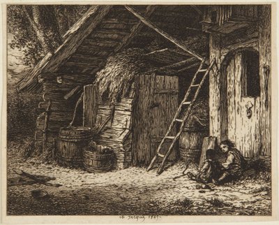 O golpe das galinhas - 1849 de Charles Emile Jacque