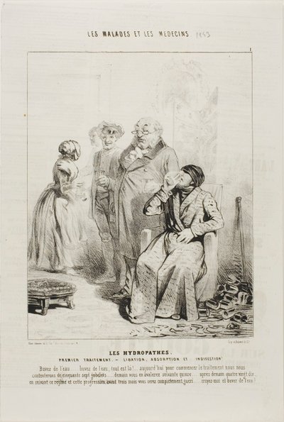 Os Hidropatas: Primeiro Tratamento (placa 1) de Charles Emile Jacque