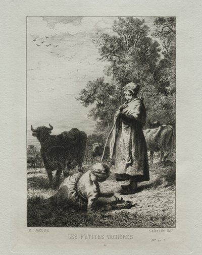 Os pequenos vaqueiros de Charles Emile Jacque