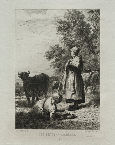 Os pequenos vaqueiros. de Charles Emile Jacque