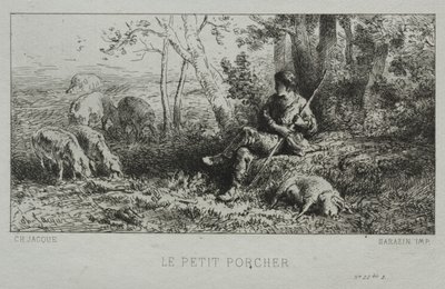 O rebanho dos porquinhos de Charles Emile Jacque