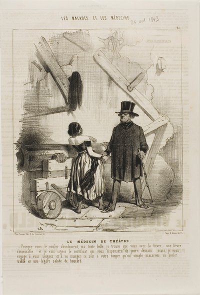 O Doutor do Teatro (placa 25) de Charles Emile Jacque