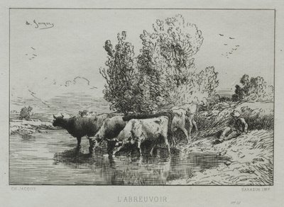 O lugar molhando. de Charles Emile Jacque
