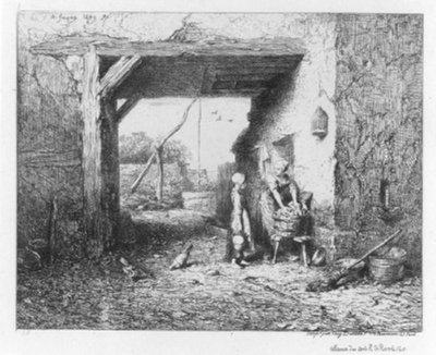 «Dia de lavagem» de Charles Emile Jacque