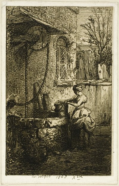 Mulher em um poço de Charles Emile Jacque