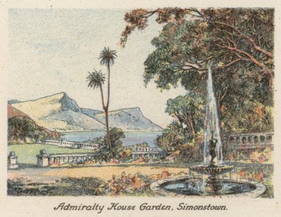 África do Sul: Admiralty House Garden, Simonstown (litografia a cores) de Charles Ernest Peers