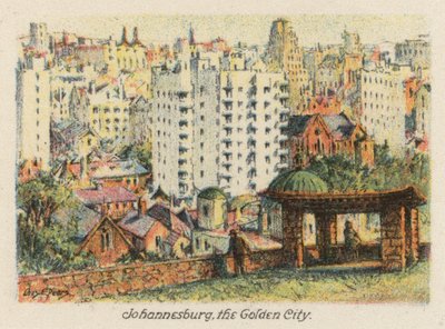 África do Sul: Joanesburgo, a Cidade Dourada (litografia a cores) de Charles Ernest Peers