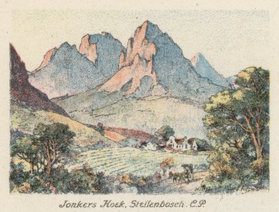 África do Sul: Jonkers Hoek, Stellenbosch, CP (litografia a cores) de Charles Ernest Peers