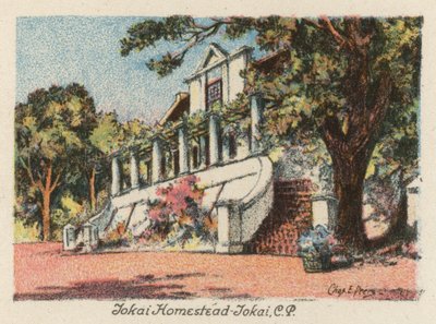 África do Sul: Tokai Homestead, Tokai, CP (litografia a cores) de Charles Ernest Peers