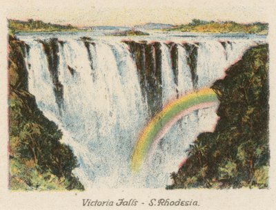 África do Sul: Cataratas Vitória, Rodésia do Sul (litografia a cores) de Charles Ernest Peers
