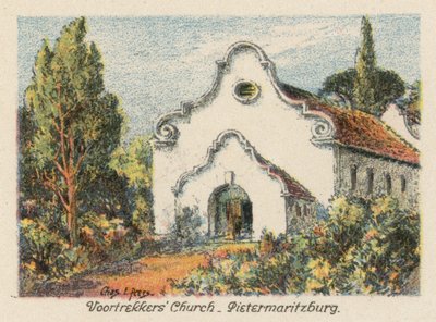 África do Sul: Igreja dos Voortrekkers, Pietermaritzburg (litografia a cores) de Charles Ernest Peers
