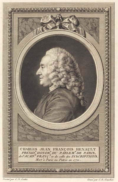Charles Jean François Henault de Charles Etienne Gaucher after Charles Nicolas Cochin II