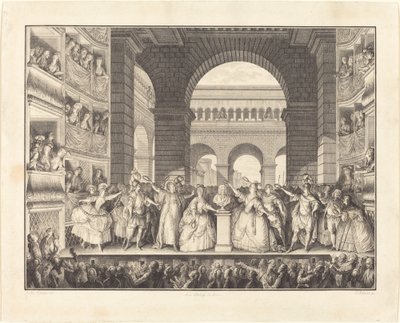 Couronnement de Voltaire (A Coroação de Voltaire) de Charles Etienne Gaucher after Jean Michel Moreau