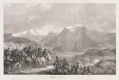 Batalha de Rivoli, início do século XIX (litho) de Charles Etienne Pierre Motte