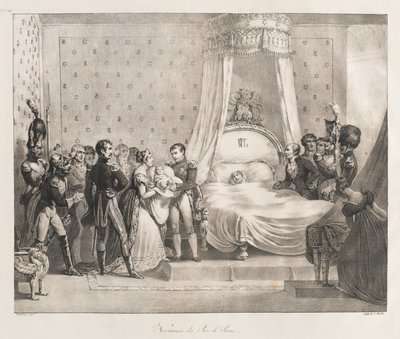 Nascimento do Rei de Roma, início do século XIX (litho) de Charles Etienne Pierre Motte