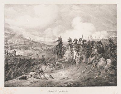 Atravessando o Iagliomento, início do século XIX (litho) de Charles Etienne Pierre Motte