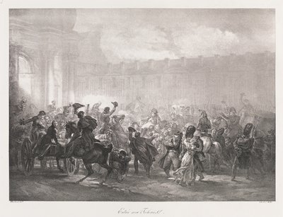 Entrada das Tuileries, início do século XIX (Litho) de Charles Etienne Pierre Motte