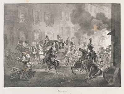 Máquina Infernal, início do século XIX (litho) de Charles Etienne Pierre Motte