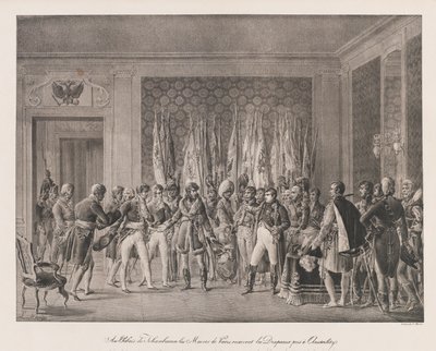 Maires de Paris, Bandeira Receptor de Austerlitz,
início do século XIX (litho) de Charles Etienne Pierre Motte