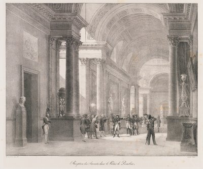 Recepção dos Poupanços, início do século XIX (litho) de Charles Etienne Pierre Motte
