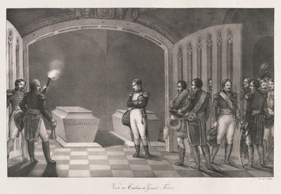 Visita ao Túmulo de Frederico, o Grande, cedo
Século XIX (Litho) de Charles Etienne Pierre Motte