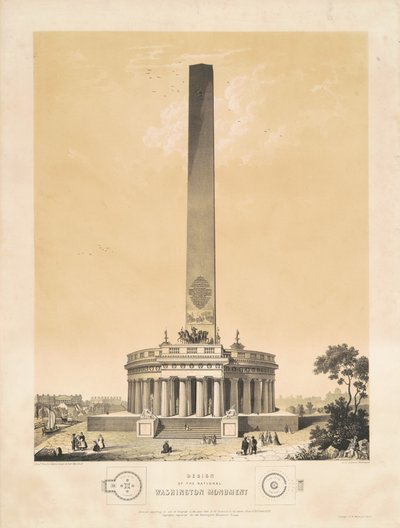 Projeto do Monumento Nacional de Washington de Charles Fenderich, after Robert Mills