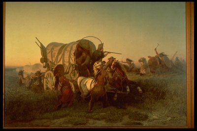 O ataque a um trem de emigrantes de Charles Ferdinand Wimar