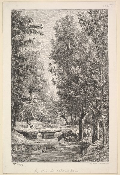 Um córrego no vale de Mondois, 1835-78. de Charles Francois Daubigny