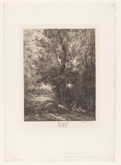 Floresta com pastores de cabras em repouso
Le berger et la bergère de Charles Francois Daubigny
