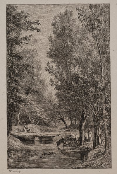 Brook no Val Mondois de Charles Francois Daubigny
