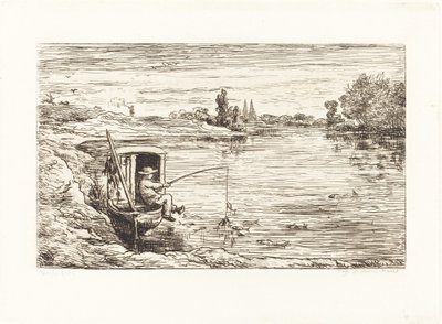 Cabin Boy Fishing (Le Mousse a la peche) de Charles Francois Daubigny