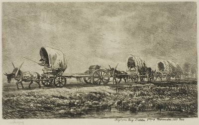 Vagões Cobertos (Lembrança do Morvan) de Charles Francois Daubigny